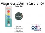 MAGNETS 20mm CIRCLE(6)ASSTD PARROT