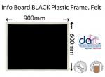 INFO BOARD 900X600 BLACK PLASTIC FRAME