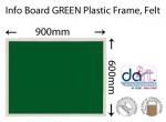 INFO BOARD 900X600 GREEN PLASTIC FRAME