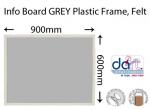 INFO BOARD 900X600 GREY PLASTIC FRAME