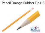 PENCIL ORANGE RUBBER TIP HB