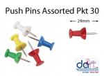 PINS PUSH  -  ASSORTED PKT 30 PARROT