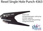 PUNCH REXEL 1 HOLE 4363 20SHTS