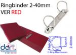 RINGBINDER 2-40MM VER RED