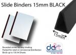 SLIDE BINDERS 15MM BLACK